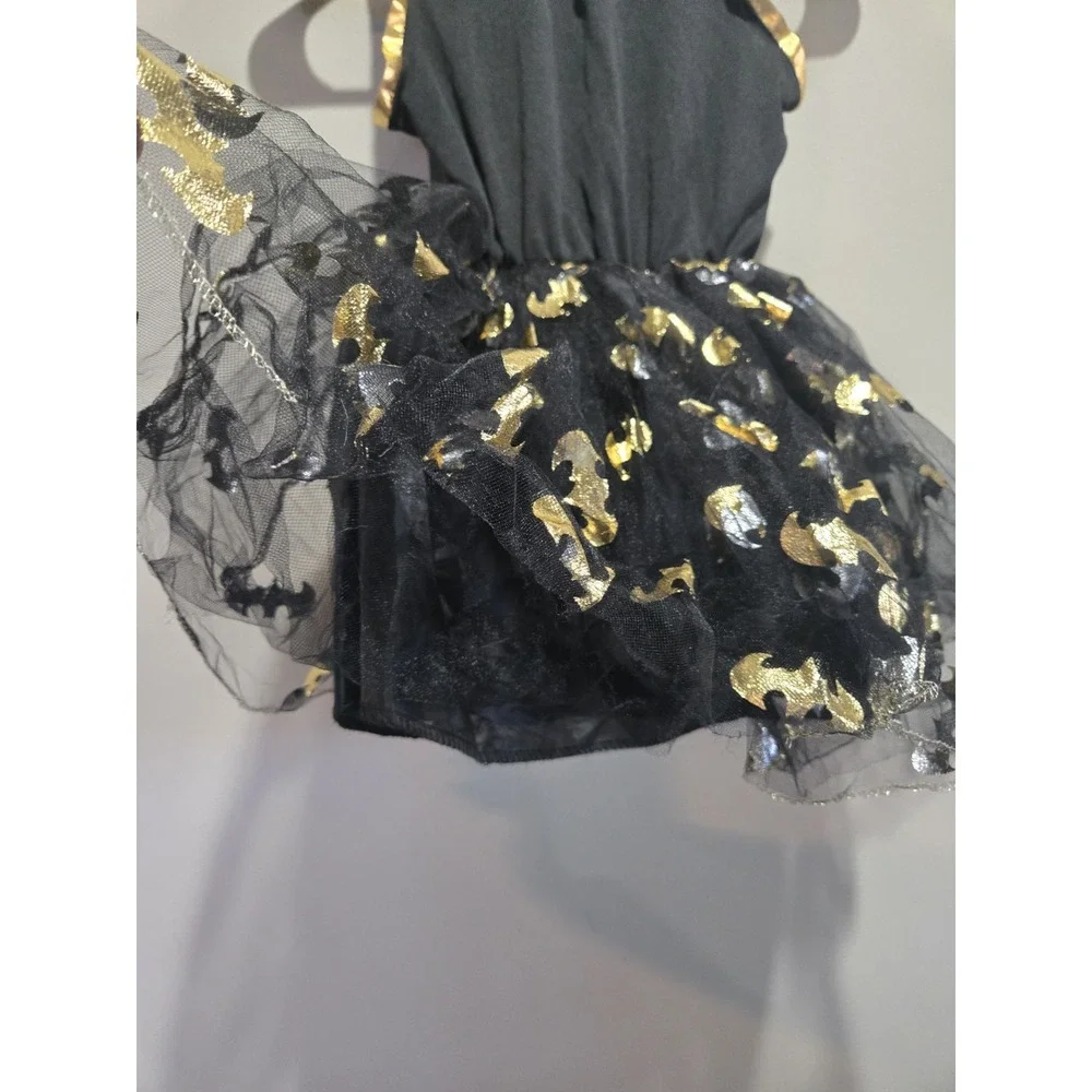 Rubie's DC Batgirl Dog Costume Size Medium Black Gold Tutu Cape Pet Halloween